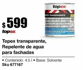 Fester Topex transparente, repelente de agua para fachadas de concreto y mampostería 4.5 l oferta