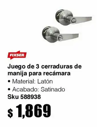 Cerraduras de manija para recamara 6 pzs