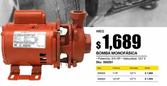 Fester Bomba monofásica 3/4 hp. oferta