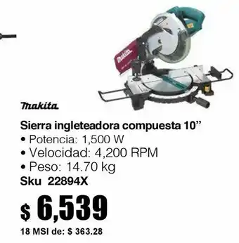 Sierra de inglete compuesta 10"