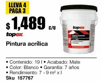 Pintura acrílica 19 l blanca