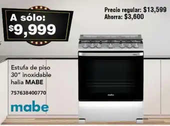 City Club MABE Estufa de piso 30″ inoxidable halia oferta
