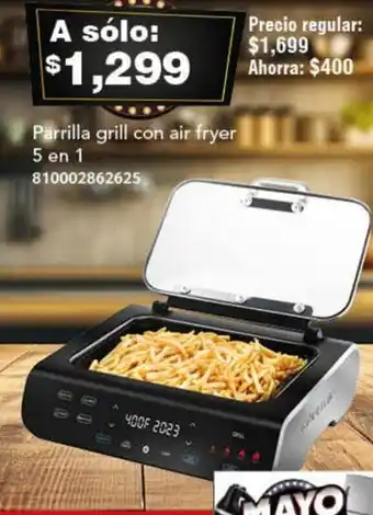 City Club Parrilla grill con air fryer 5 en 1 oferta