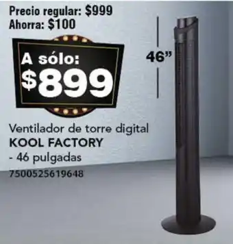 City Club KOOL FACTORY Ventilador de torre digital 46" oferta