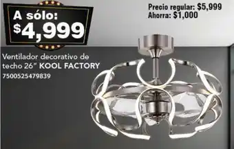 City Club KOOL FACTORY Ventilador decorativo de techo 26" oferta