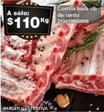 City Club Costilla back rib de cerdo oferta