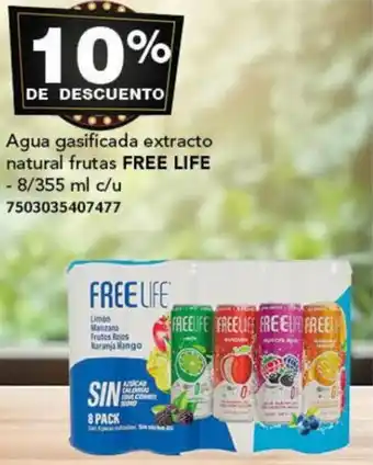 City Club Agua gasificada extracto natural frutas FREE LIFE 8/355ml oferta