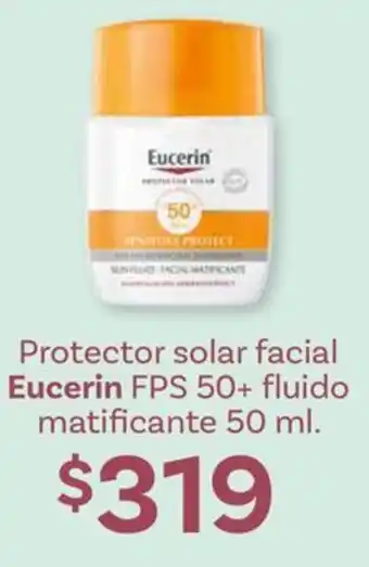 Soriana Híper Protector solar facial Eucerin FPS 50+ fluido matificante 50ml oferta