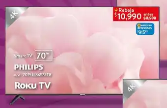 Walmart PHILIPS Smart TV 70" oferta