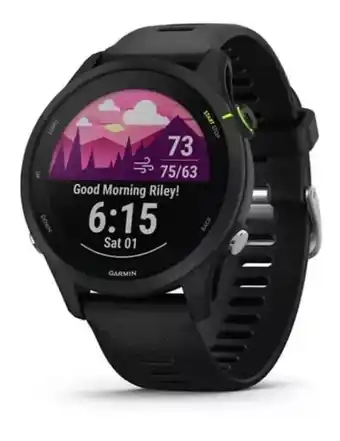 Mercado Libre Smartwatch Garmin Forerunner 255 Music 1.3 caja 46mm negra, malla negra de silicona oferta