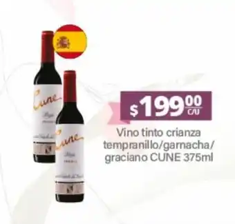 La Comer Vino tinto crianza tempranillo/garnacha/ graciano CUNE 375ml oferta