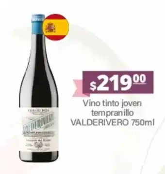 La Comer Vino tinto joven tempranillo VALDERIVERO 750ml oferta