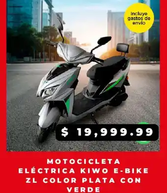 Waldos MOTOCICLETA ELÉCTRICA KIWO E-BIKE ZL COLOR PLATA CON VERDE oferta