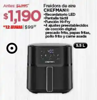 Chedraui Freidora de aire CHEFMAN oferta