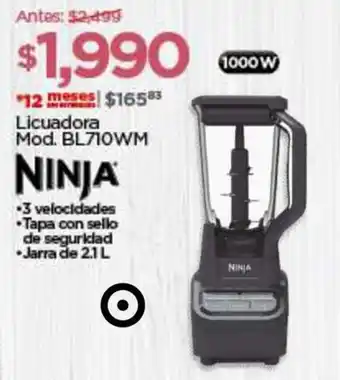 Chedraui NINJA Licuadora Mod. BL710WM oferta