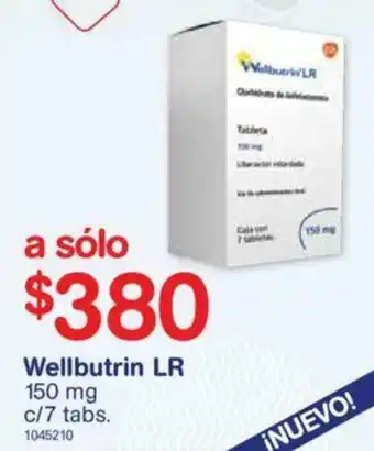 Farmacias Benavides Wellbutrin LR 7x150mg oferta