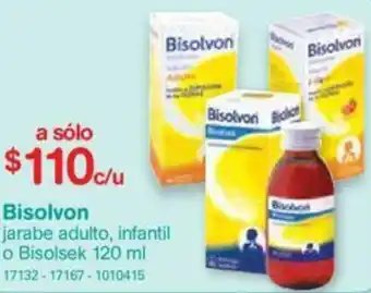 Farmacias Benavides Bisolvon Adulto, Infantil o Bisolsek 120ml oferta