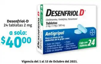 Soriana Híper Desenfriol-D 24 Tabletas 2mg oferta