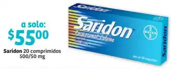 Saridon 20 Comprimidos 500/50mg