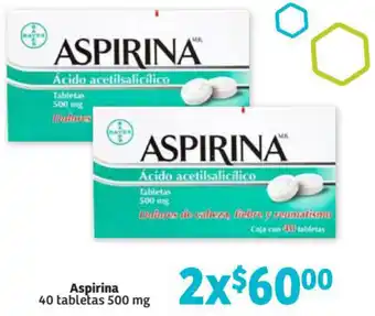 Soriana Híper Aspirina 40 Tabletas 500mg oferta