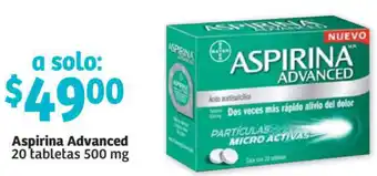 Soriana Híper Aspirina Anvanced 20 Tabletas 500mg oferta