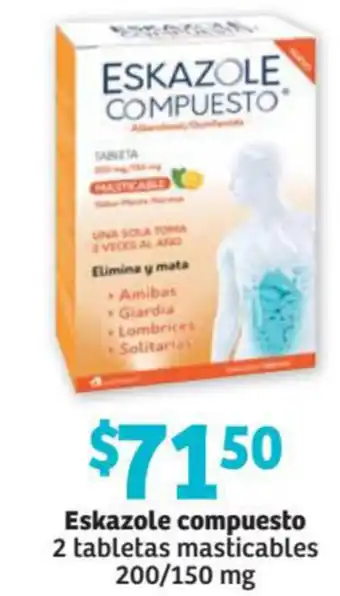 Ezkazole Compuesto 2 Tabletas Masticables 200/150mg