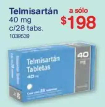 Farmacias Benavides Telmisartán 28x40mg oferta