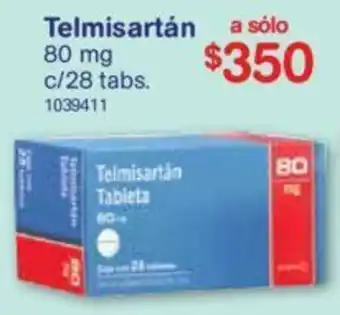 Farmacias Benavides Telmisartán 28x80mg oferta