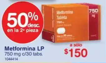 Farmacias Benavides Metformina LP 30x750mg oferta