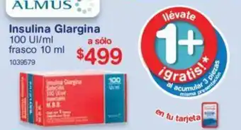 Farmacias Benavides Insulina Glargina 100 UI/ml, frasco 10ml oferta