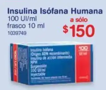 Farmacias Benavides Insulina Isófana Humana 100 UI/ml, frasco 10ml oferta