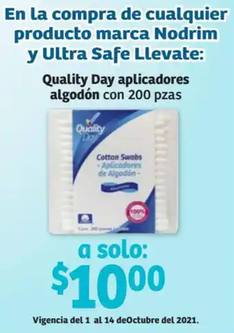 Soriana Híper Quality Day Aplicadores Algodón co 200 pzas oferta
