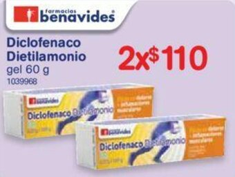 Farmacias Benavides Diclofenaco Dietilamonio Gel 2x60g oferta