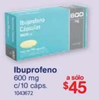 Farmacias Benavides Ibuprofeno 10x600mg oferta