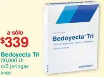 Farmacias Benavides Bedoyecta Tri 50,000UI c/5 jeringas oferta