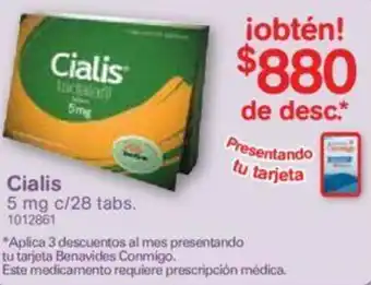 Farmacias Benavides Cialis 28x5mg oferta