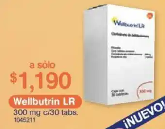 Farmacias Benavides Wellbutrin LR 30x300mg oferta