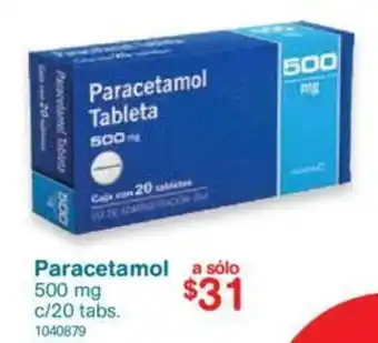 Farmacias Benavides Paracetamol 20x500mg oferta