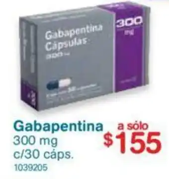 Farmacias Benavides Gabapentina 30x300mg oferta