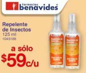 Farmacias Benavides Repelente de Insectos 125ml oferta