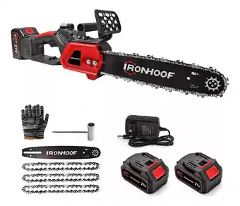 Mercado Libre Motosierra eléctrica inalámbrica y portátil Ironhoof JLMXF067BK de 1200W 110V 3 cadenas 12 pulgadas color rojo oferta