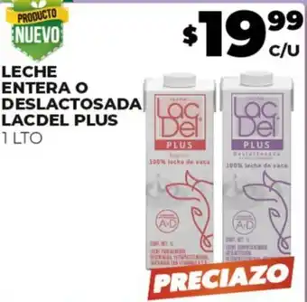 Merco LECHE ENTERA O DESLACTOSADA LACDEL PLUS 1L oferta