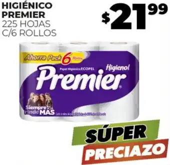 Merco HIGIÉNICO PREMIER 225 HOJAS C/6 ROLLOS oferta