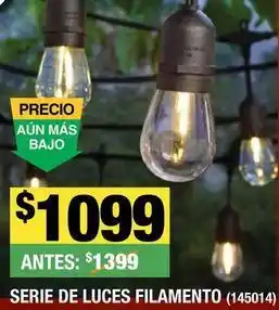 The Home Depot Serie de luces filamento oferta