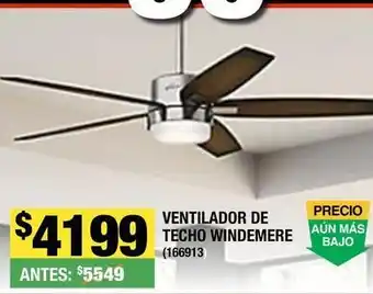 The Home Depot Ventilador de techo windemere oferta