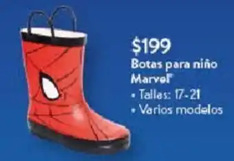 Walmart Botas para niño Marvel Tallas 17-21 oferta