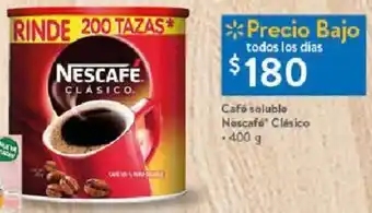 Walmart Café soluble Nescafé Clásico 400g oferta