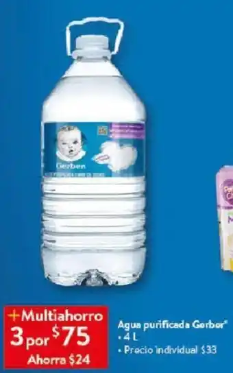 Walmart Agua purificada Gerber 4L oferta