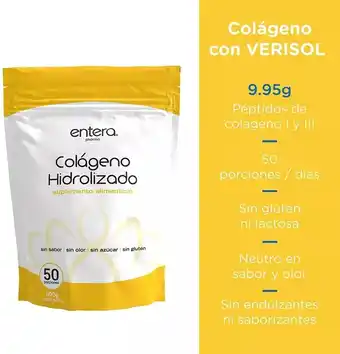 Colágeno Hidrolizado Entera Pharma 500g Colageno En Polvo Sin sabor
