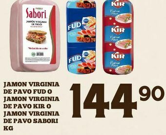 Alsuper Jamón virginia de pavo sabori kg oferta